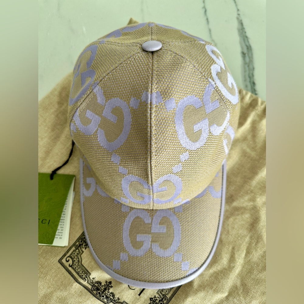 Authentic Gucci Beige and Lavender Logo Cap - Picture 3 of 10